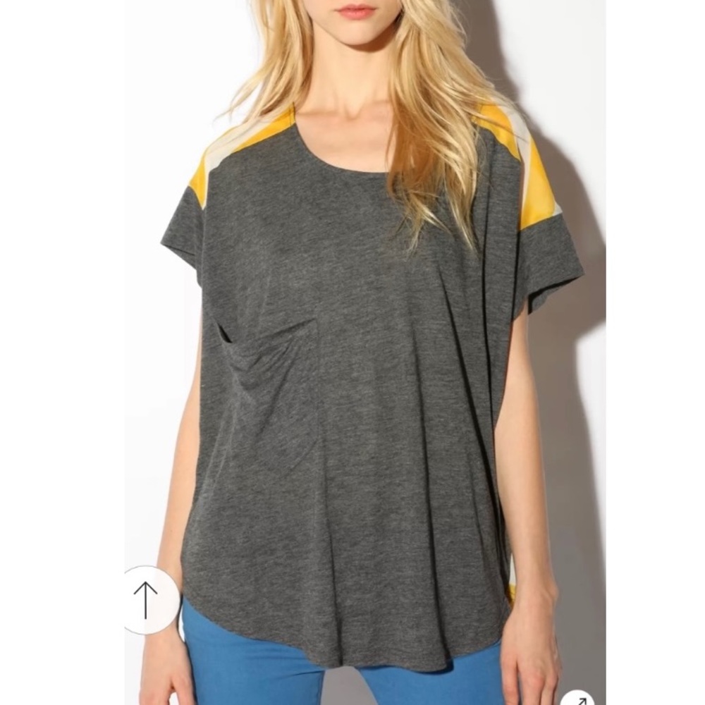 Urban Outfitters Lucca Couture Woven Mix Oversized Pocket Tee